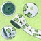 4 Rolls Shamrock Wired Edge Ribbon - 2.5''×24 Yard St Patrick's Day Green Wired Ribbon, Burlap Plaid Shamrock Fabric Craft Irish Ribbon for Gift Wrapping, Wedding Birthday Crafts Decorations